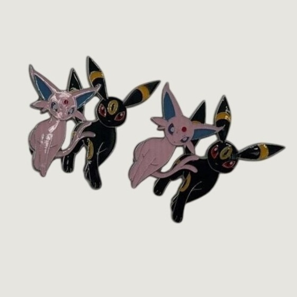 Pokemon Espeon Umbreon Enamel Pin OS Eeveelution Collector Pin Pink Black